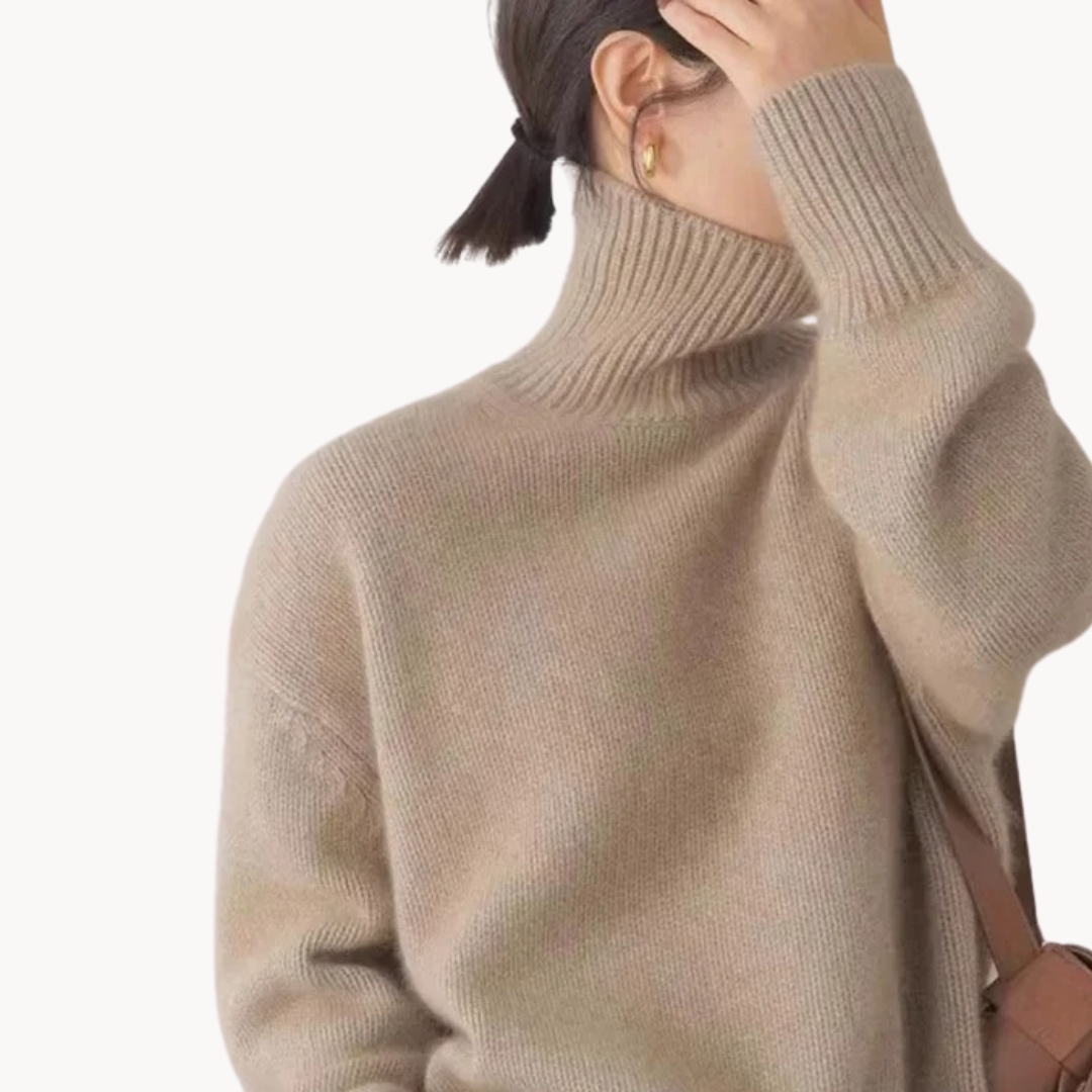 Juliette – premium sweter z golfem i miękkim splotem