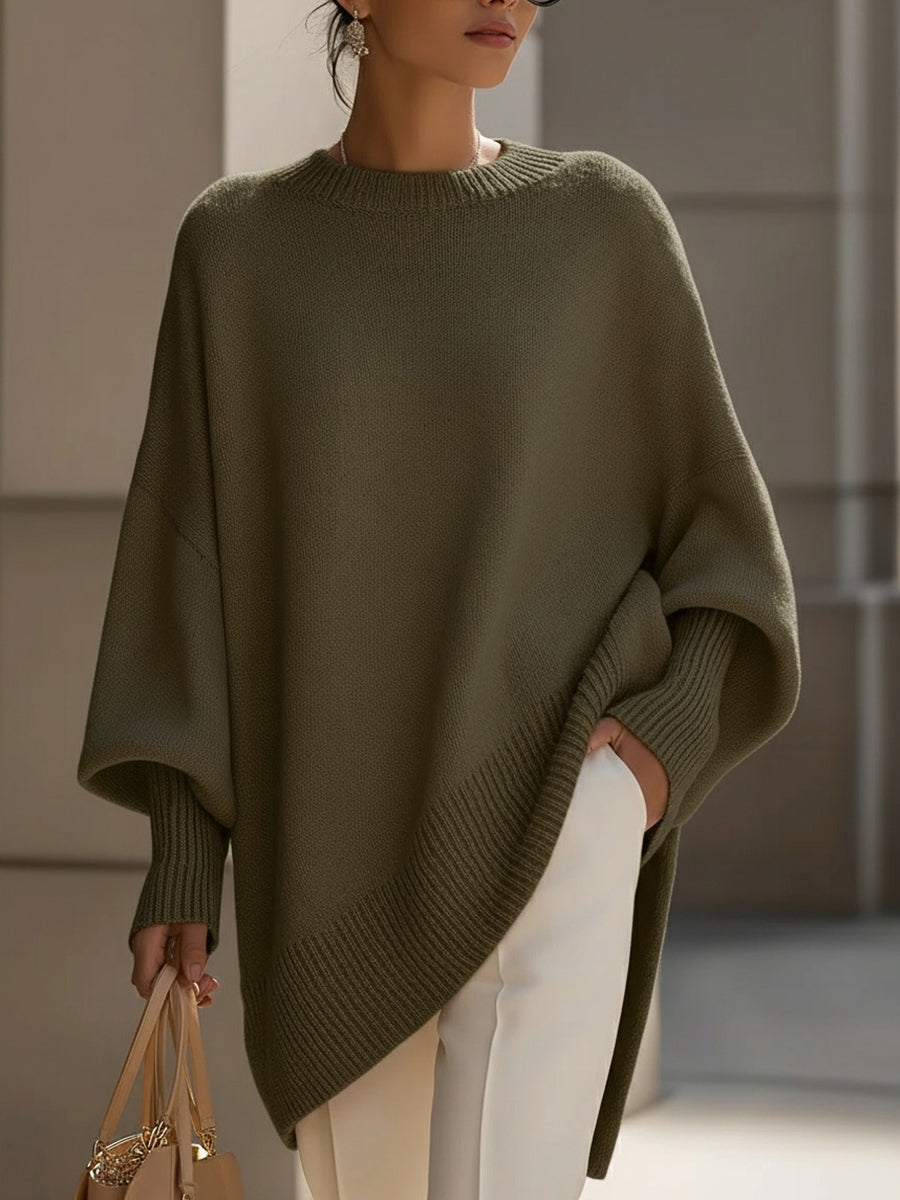 Evelyne – Elegancki sweter z asymetrycznym dołem
