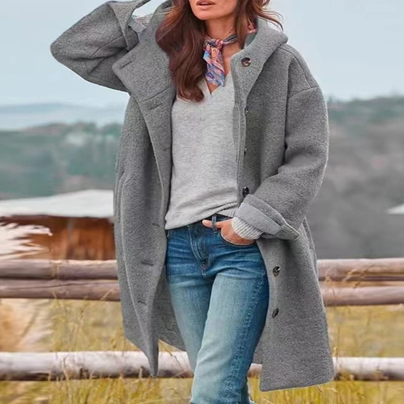 Luźny płaszcz damski casual – wygodny na co dzień