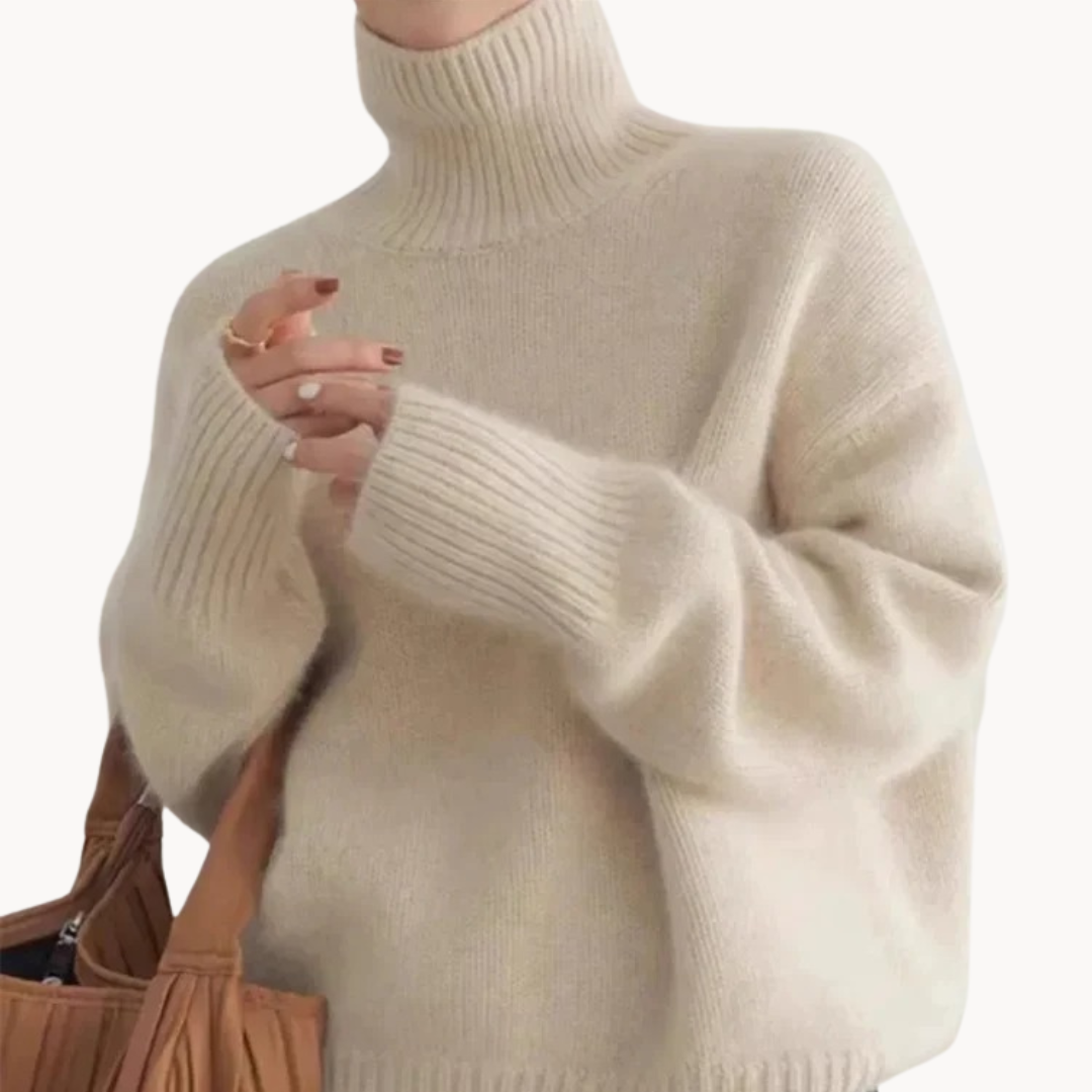Juliette – premium sweter z golfem i miękkim splotem