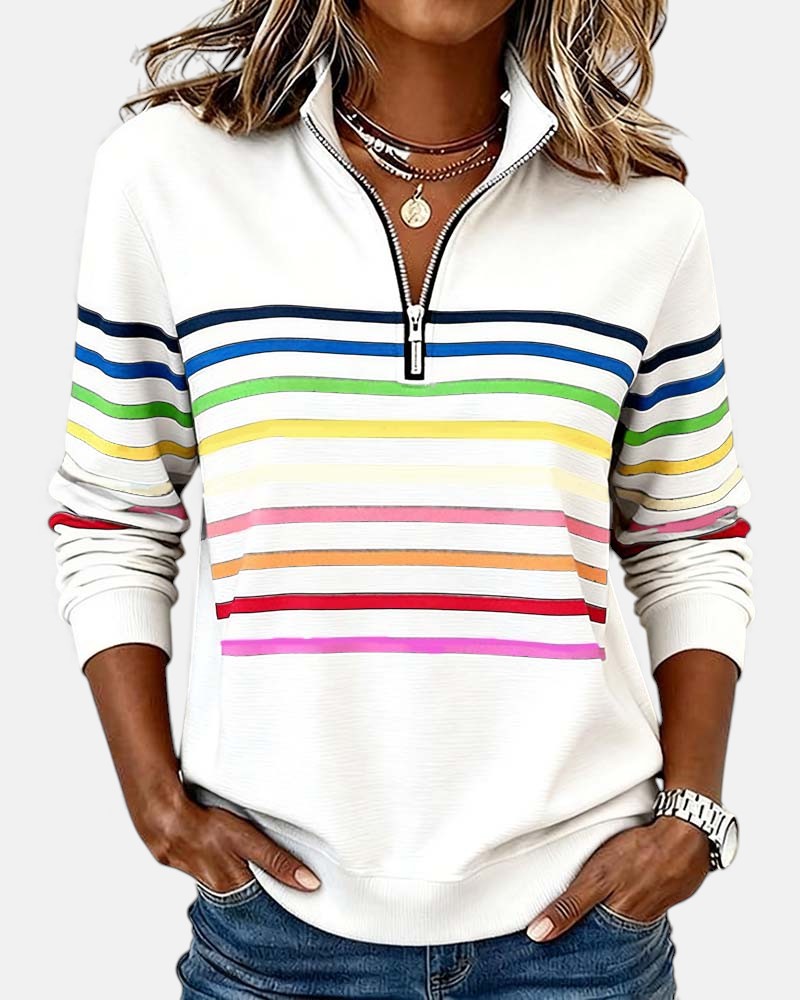 Nina – sweter w paski damski, styl casual