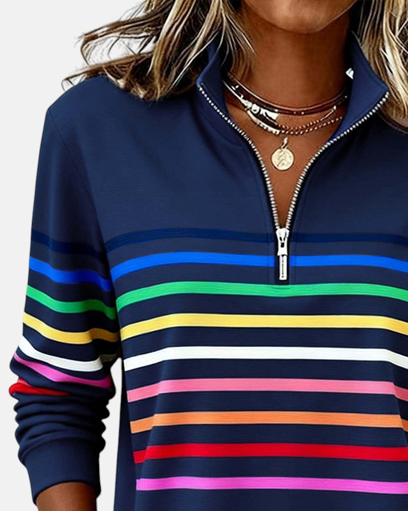 Nina – sweter w paski damski, styl casual
