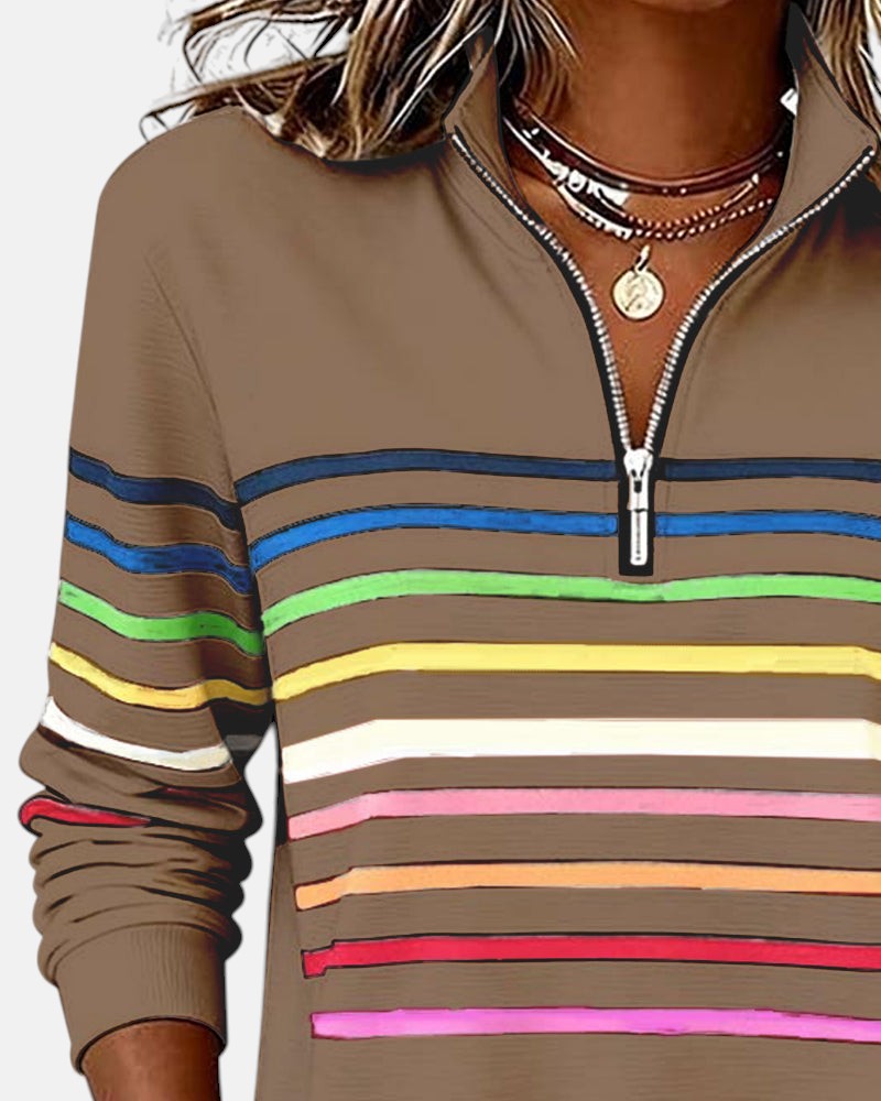 Nina – sweter w paski damski, styl casual