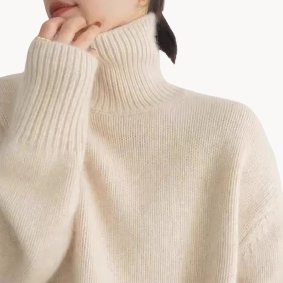 Juliette – premium sweter z golfem i miękkim splotem