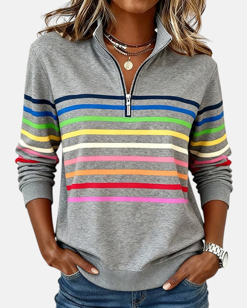 Nina – sweter w paski damski, styl casual