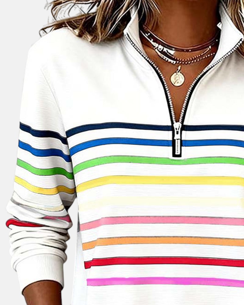 Nina – sweter w paski damski, styl casual