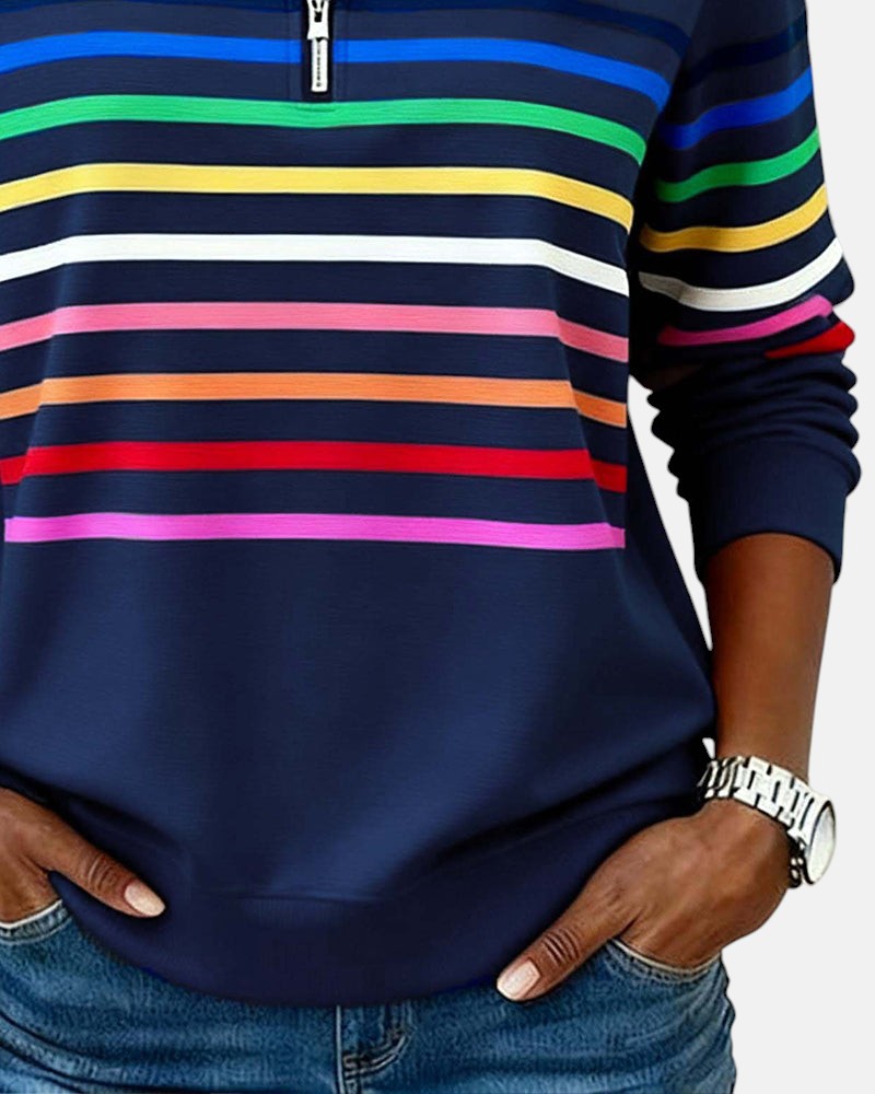 Nina – sweter w paski damski, styl casual