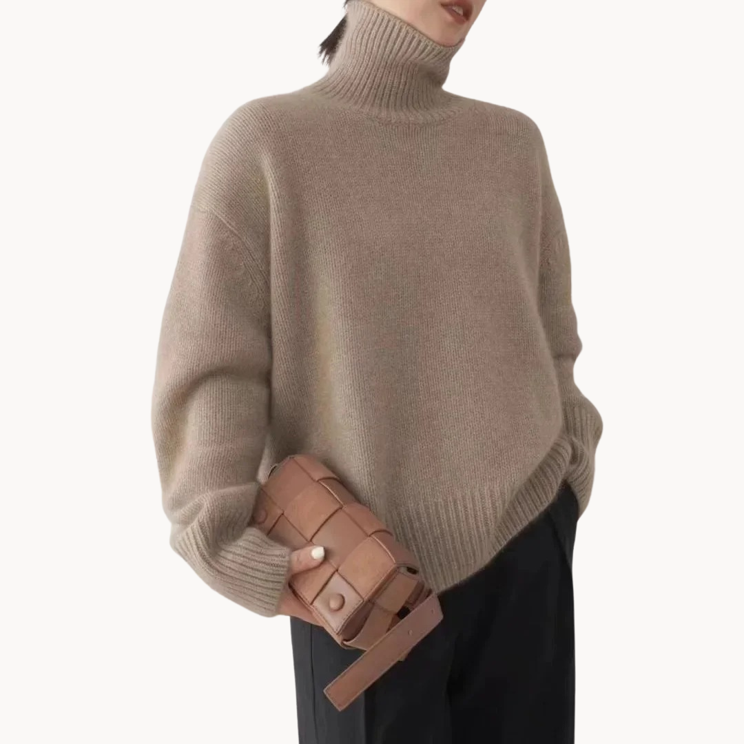 Juliette – premium sweter z golfem i miękkim splotem