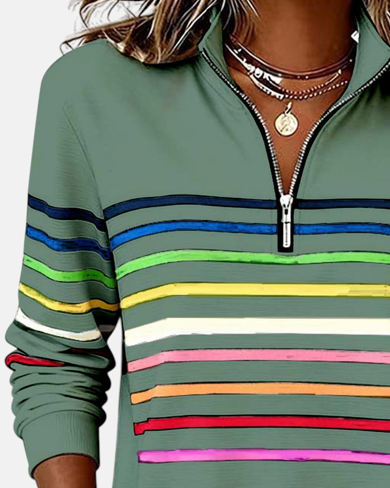 Nina – sweter w paski damski, styl casual
